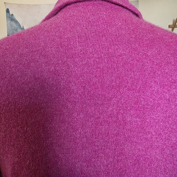 Neiman Marcus 100% Cashmere Blazer Sweater Jacket Women’s L Purple Magenta - Picture 9 of 14